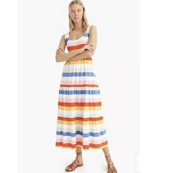j crew striped maxi dress